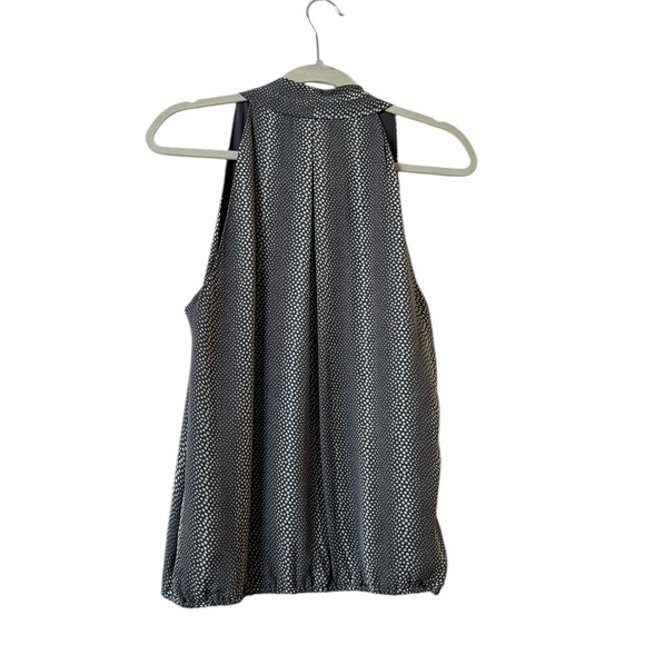 JOIE Gray & White Dot Print Sleeveless Silk V-Neck Sleeveless Top, L - Picture 3 of 4